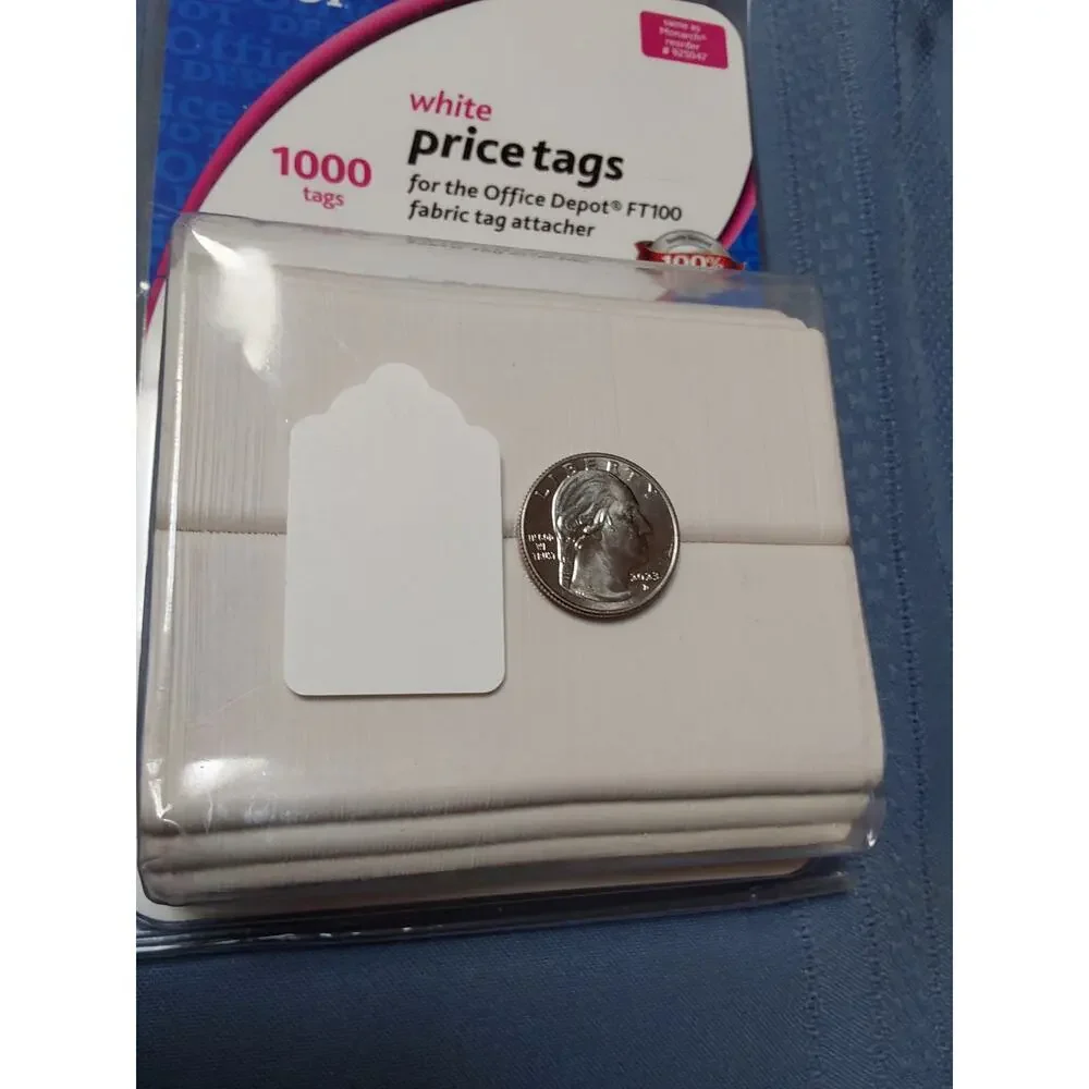 WHITE PRICE TAGS 1,000 New Size 1 1/8 x 1 3/4